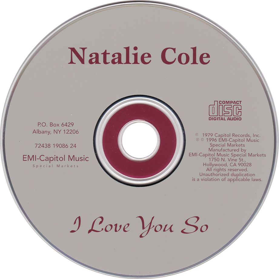 Cartula Cd de Natalie Cole - I Love You So