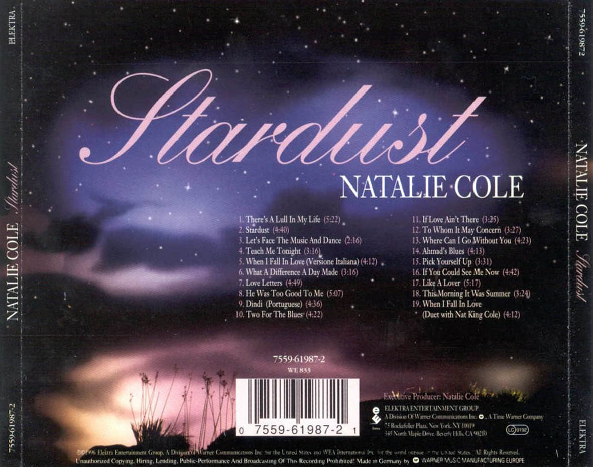 Cartula Trasera de Natalie Cole - Stardust