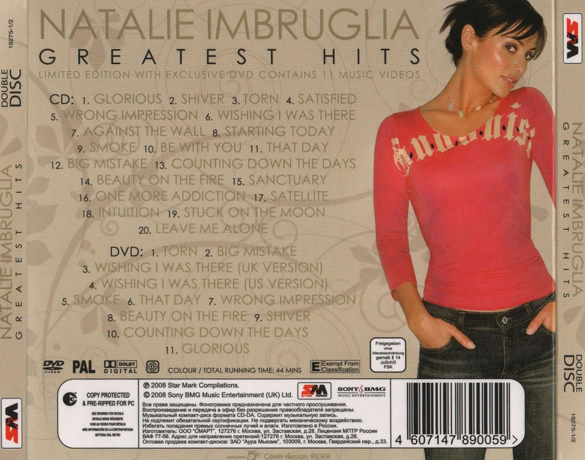 Cartula Trasera de Natalie Imbruglia - Greatest Hits (Limited Edition)