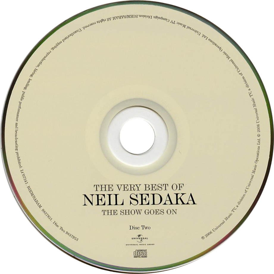 Cartula Cd2 de Neil Sedaka - The Very Best Of Neil Sedaka The Show Goes On