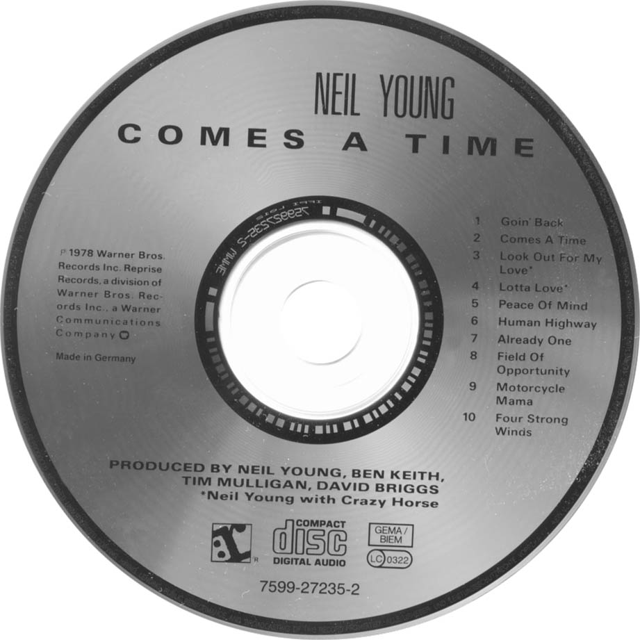 Cartula Cd de Neil Young - Comes A Time