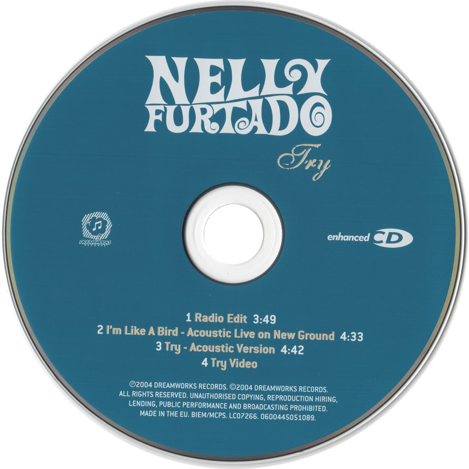 Cartula Cd de Nelly Furtado - Try (Cd Single)