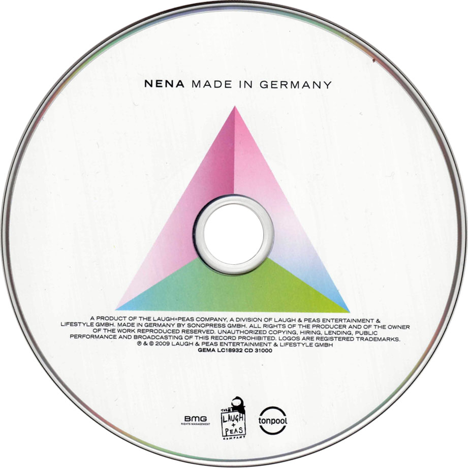 Cartula Cd de Nena - Made In Germany