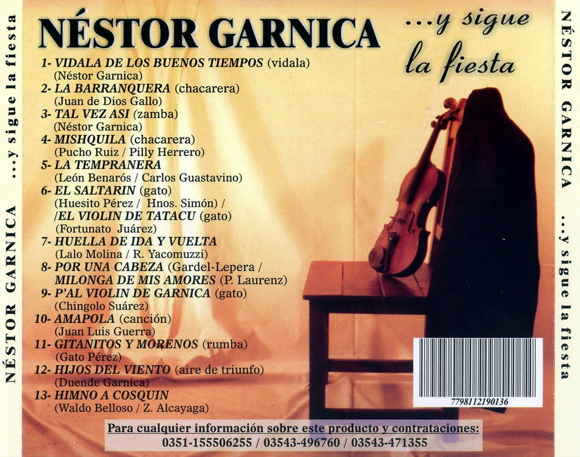 Cartula Trasera de Nestor Garnica - ...y Sigue La Fiesta