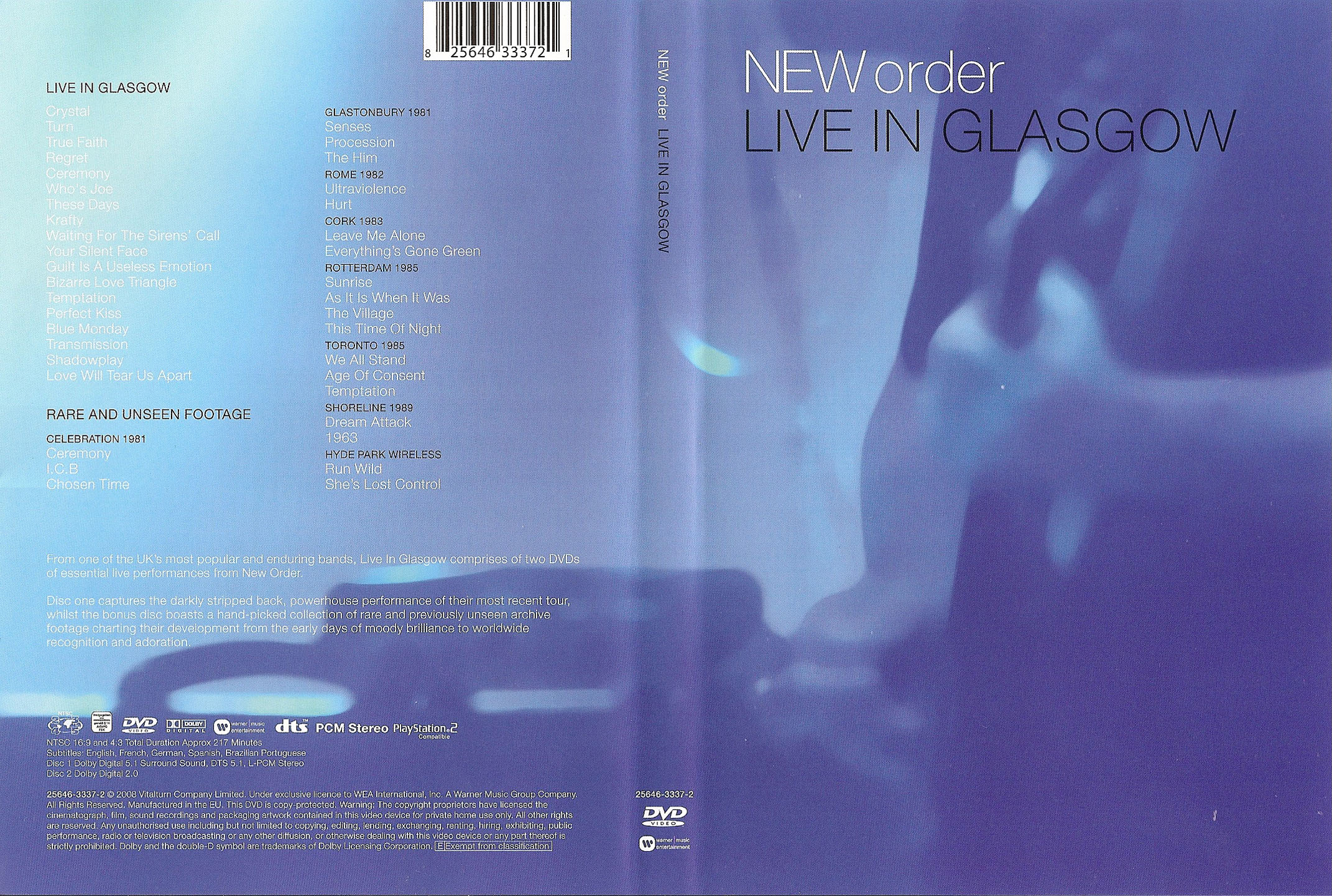 Cartula Caratula de New Order - Live In Glasgow (Dvd)