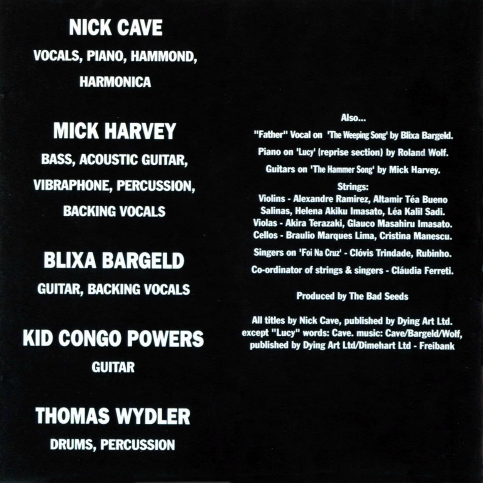 Cartula Interior Frontal de Nick Cave & The Bad Seeds - The Good Son