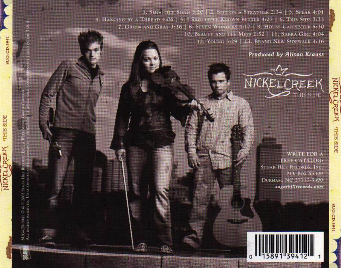 Carátula Trasera De Nickel Creek This Side Portada