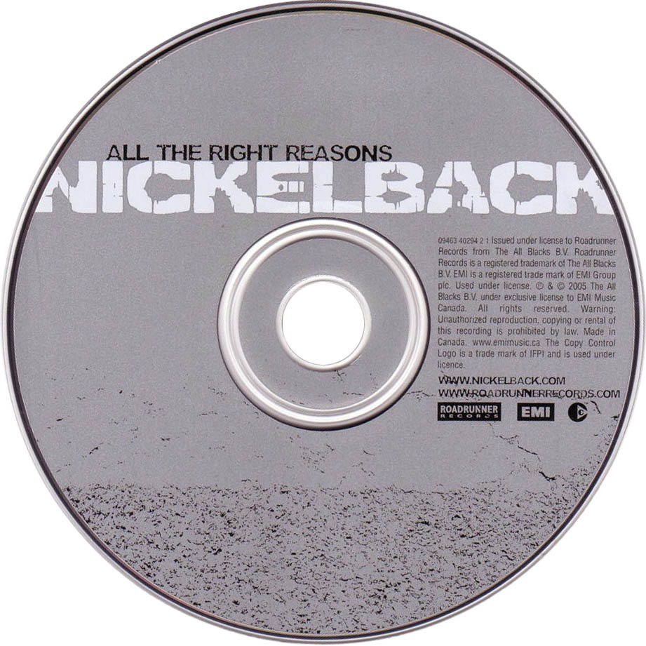 Cartula Cd de Nickelback - All The Right Reasons