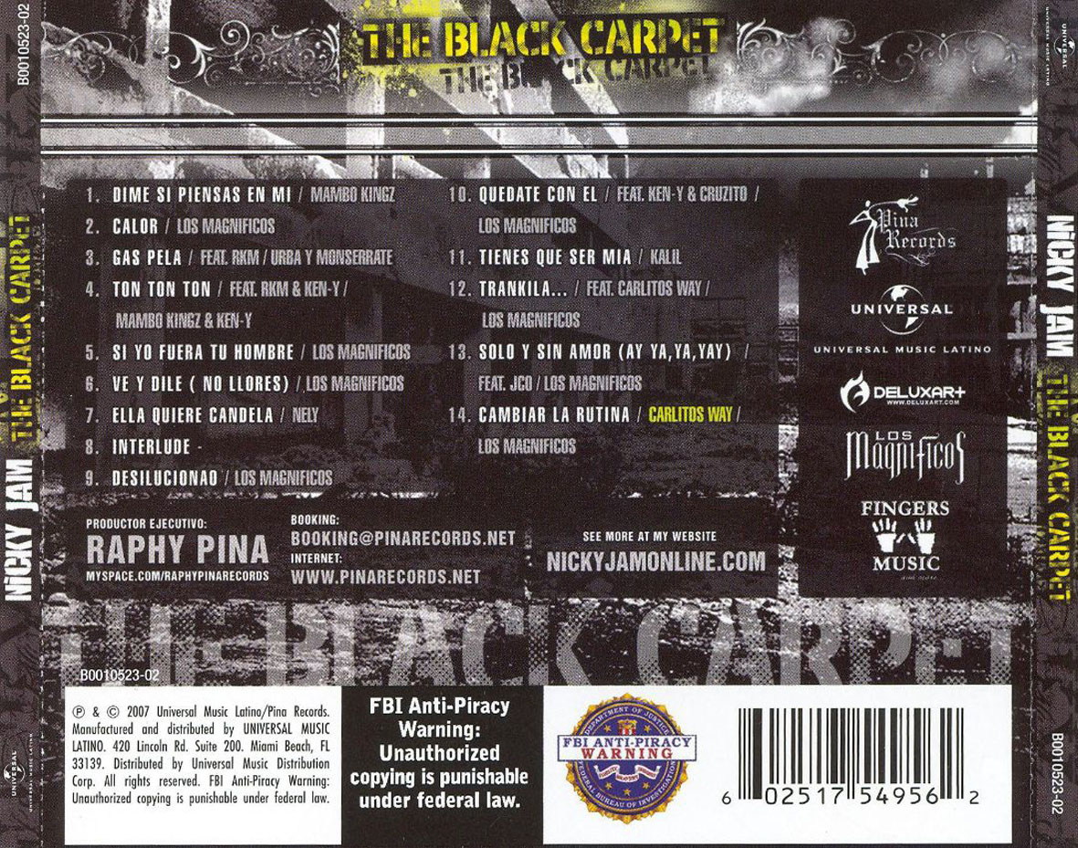 Cartula Trasera de Nicky Jam - The Black Carpet