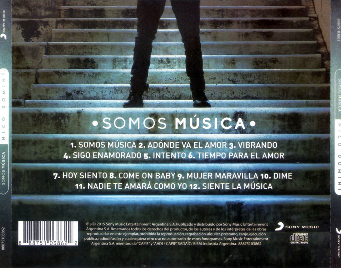 Cartula Trasera de Nico Domini - Somos Musica