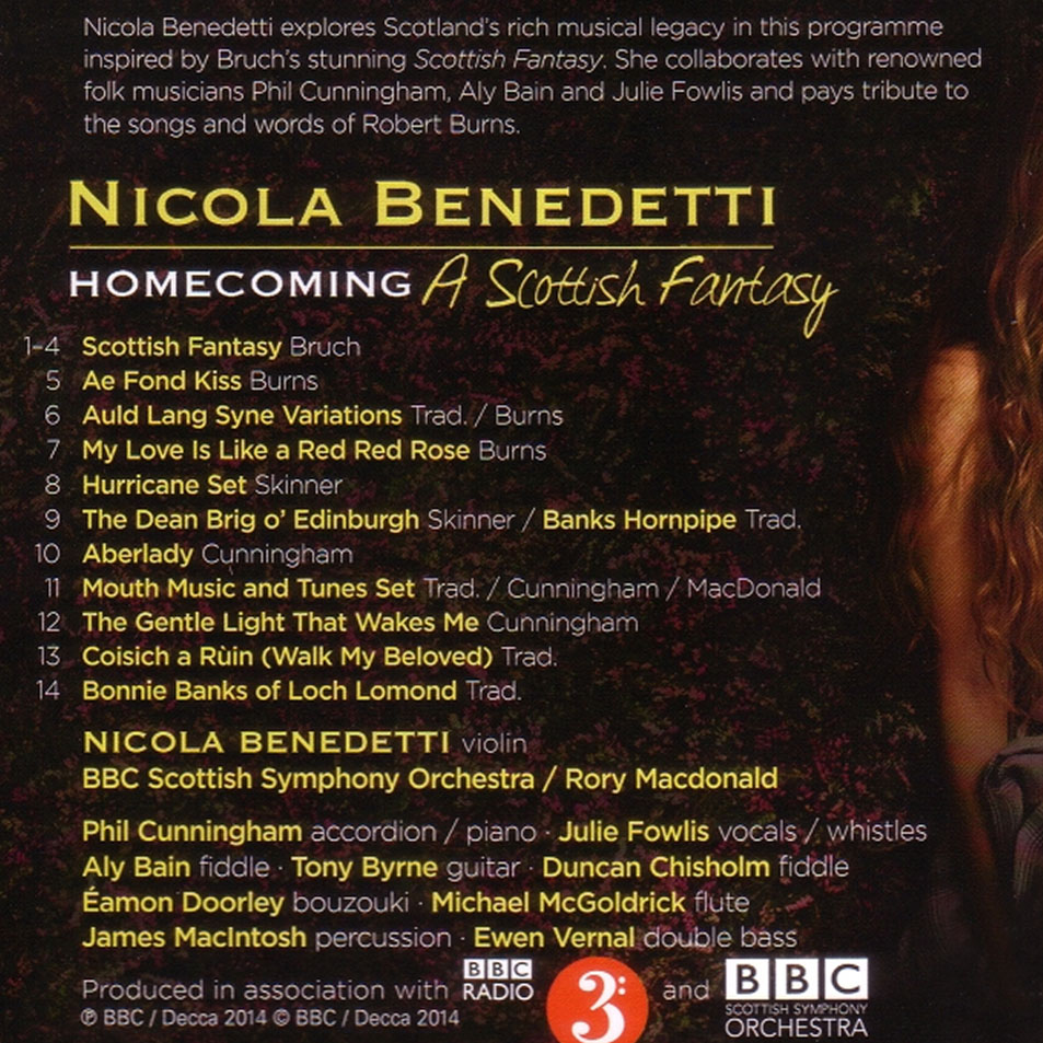 Cartula Interior Frontal de Nicola Benedetti - Homecoming: A Scottish Fantasy