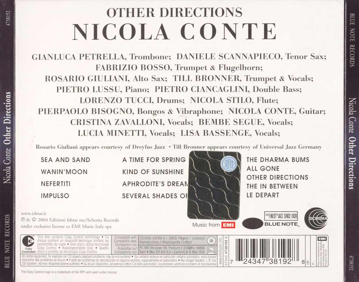 Cartula Trasera de Nicola Conte - Other Directions