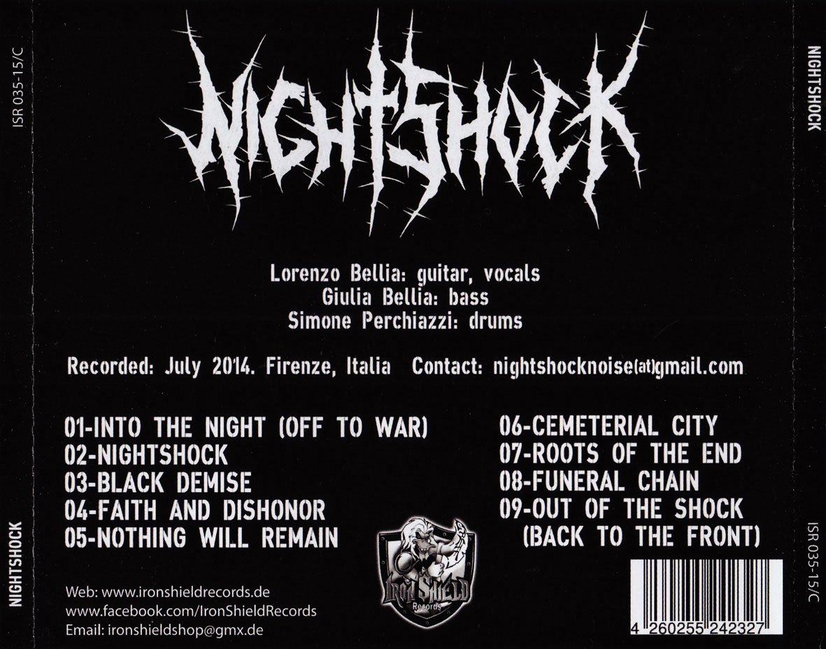 Cartula Trasera de Nightshock - Nightshock