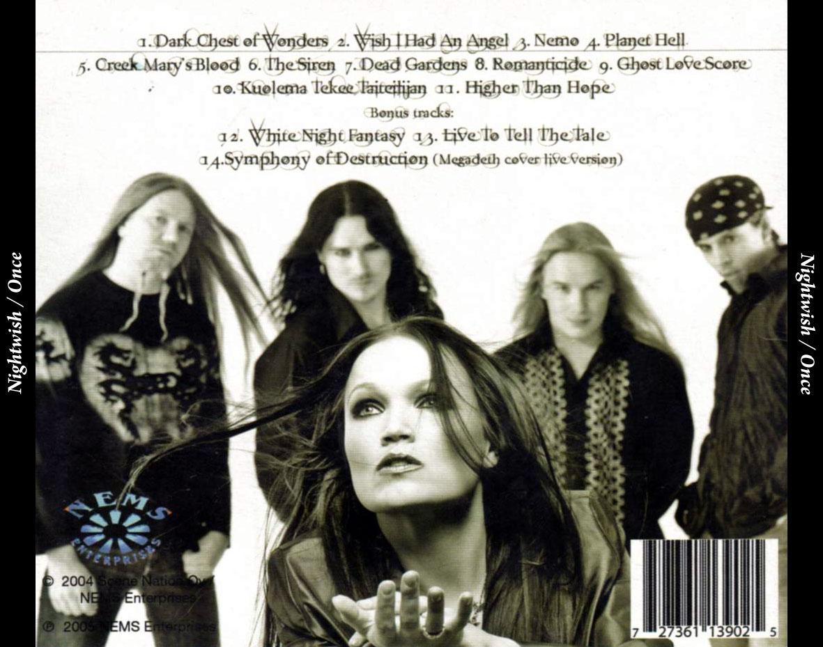 Cartula Trasera de Nightwish - Once (Special Edition)
