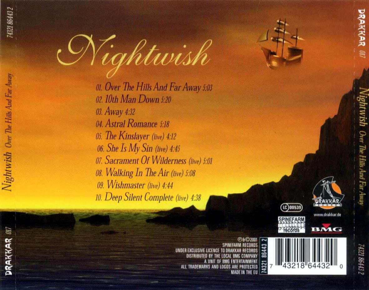 Cartula Trasera de Nightwish - Over The Hills And Far Away