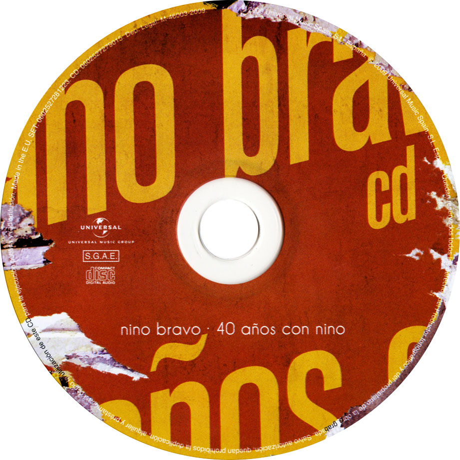 Cartula Cd de Nino Bravo: 40 Aos Con Nino