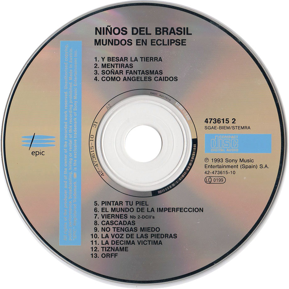 Cartula Cd de Nios Del Brasil - Mundos En Eclipse