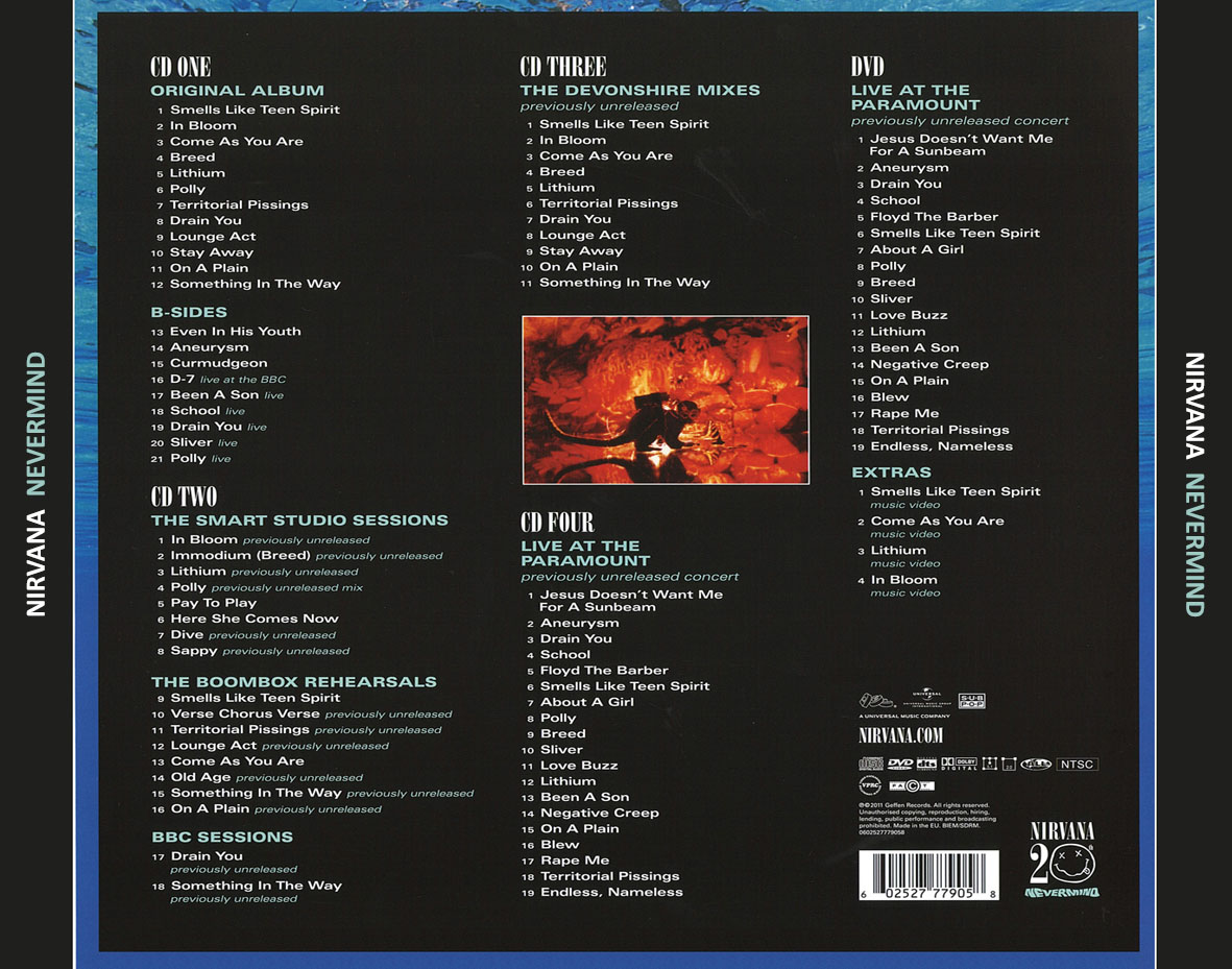 Cartula Trasera de Nirvana - Nevermind (20th Anniversary Super Deluxe Edition)