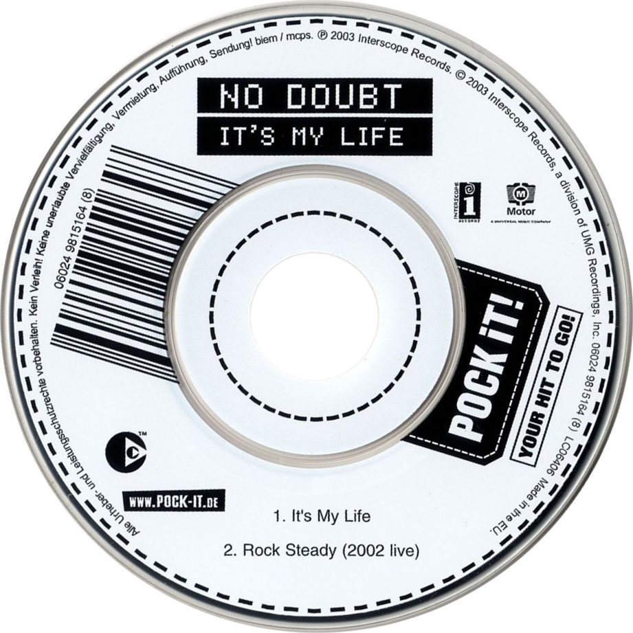 Cartula Cd de No Doubt - It's My Life (Cd Single)
