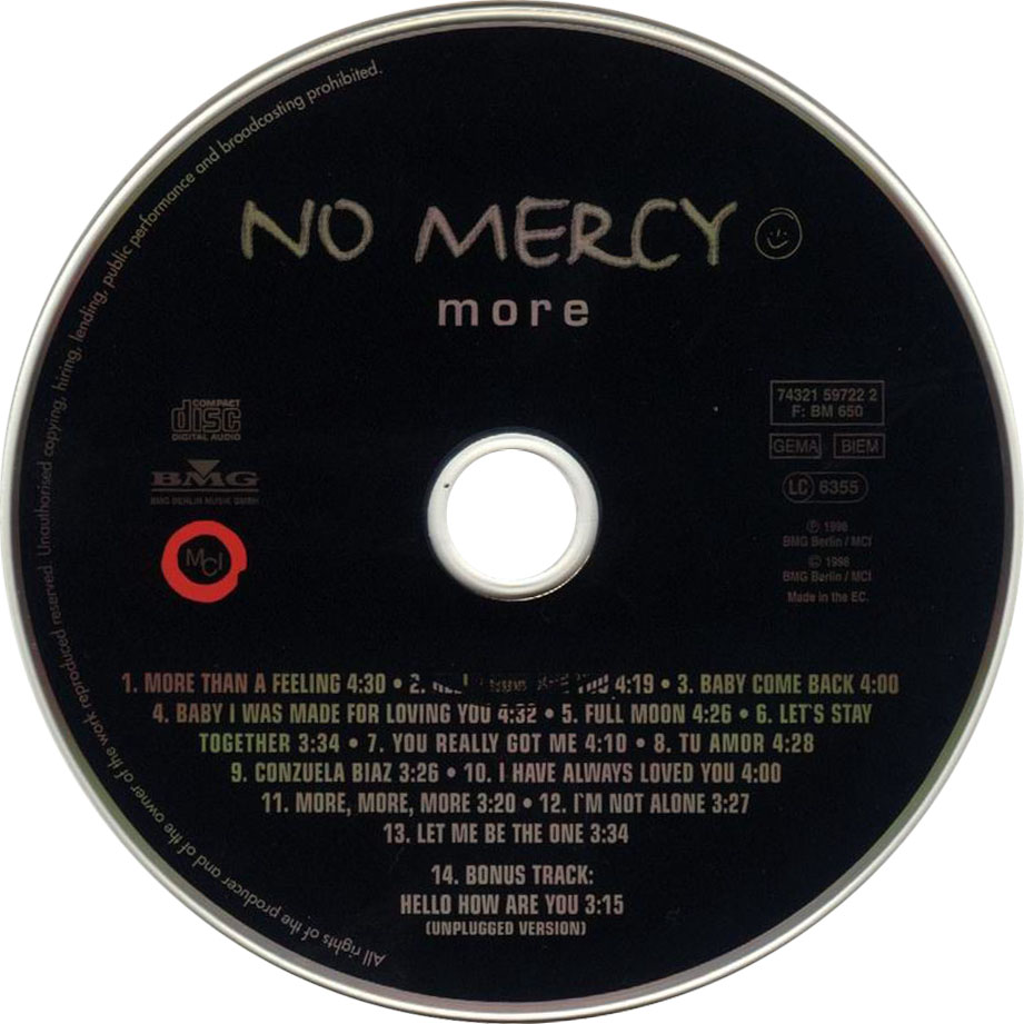 Cartula Cd de No Mercy - More