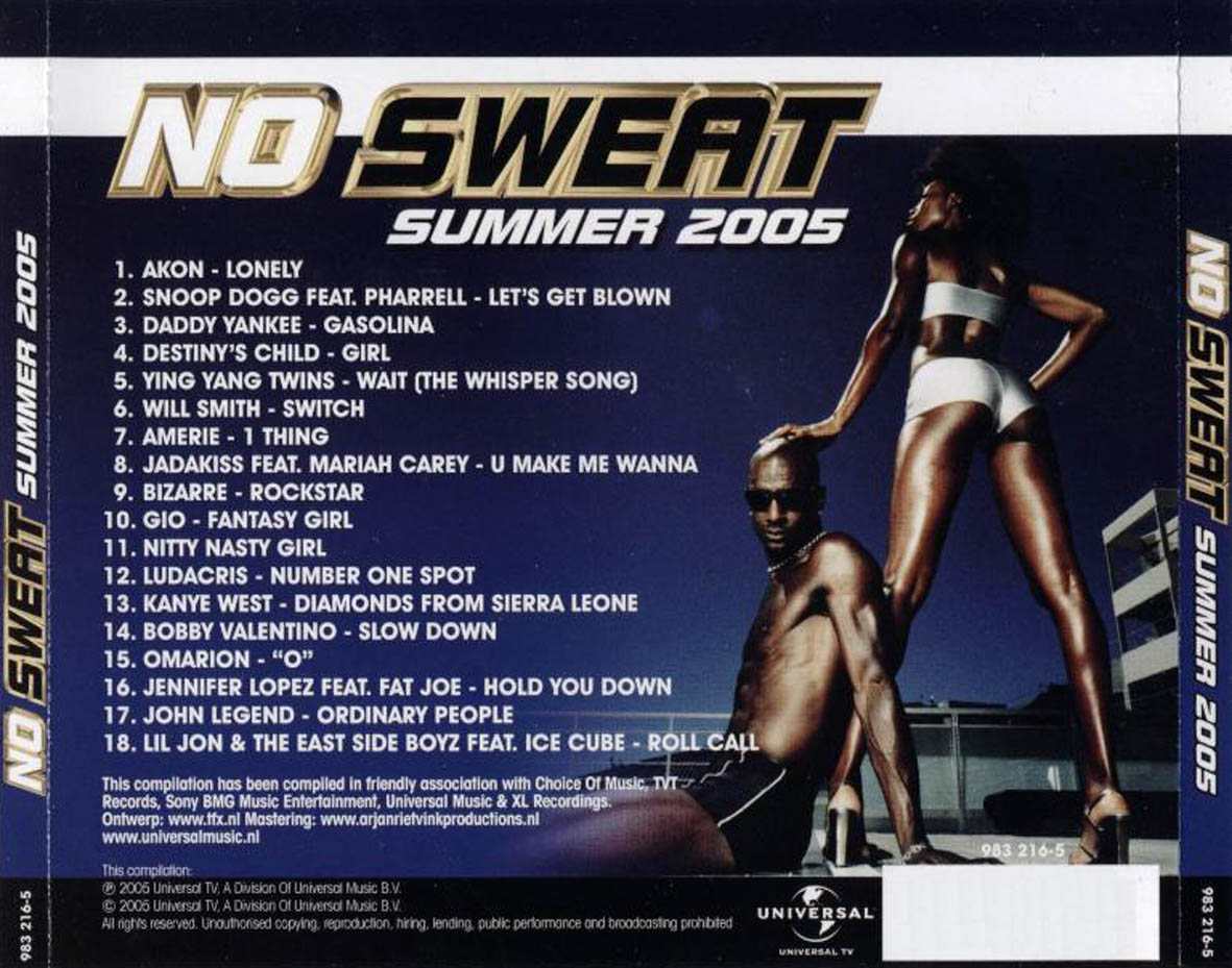 Cartula Trasera de No Sweat Summer 2005