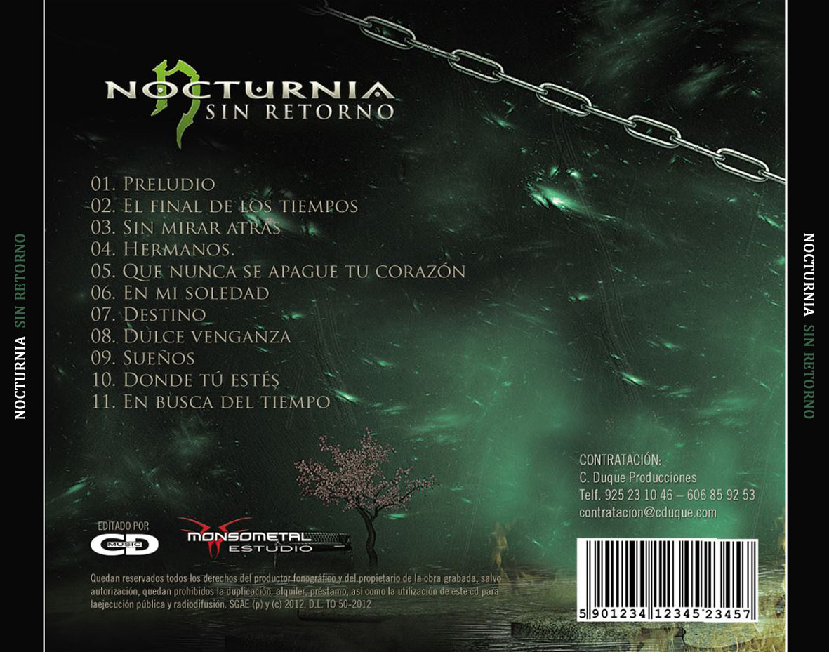 Cartula Trasera de Nocturnia - Sin Retorno