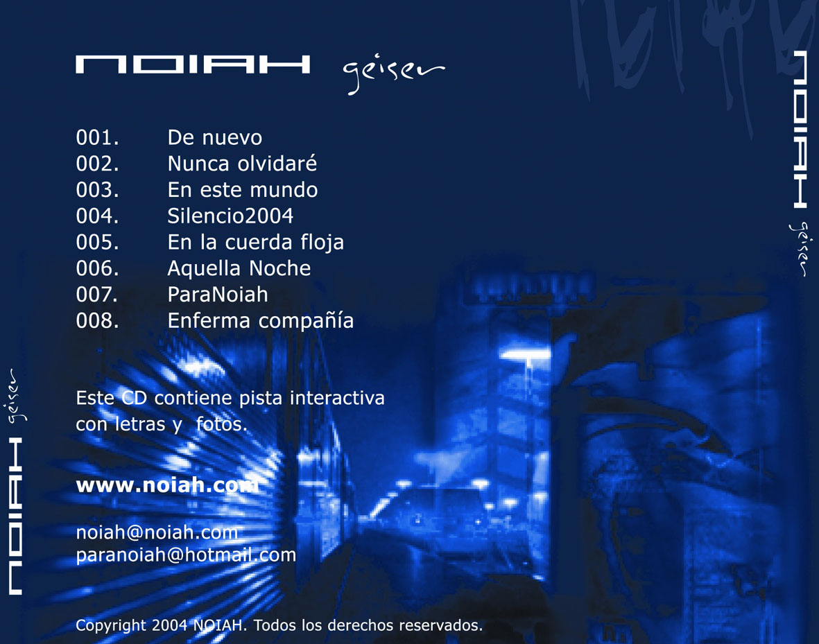 Cartula Trasera de Noiah - Geiser