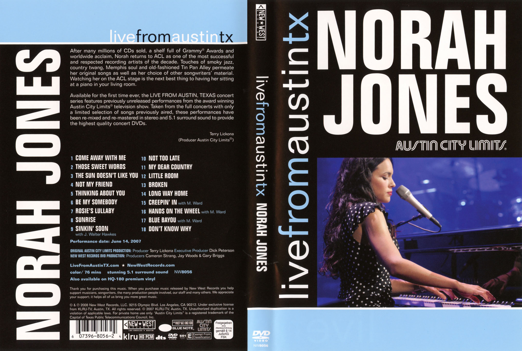 Cartula Caratula de Norah Jones - Live From Austin Tx (Dvd)