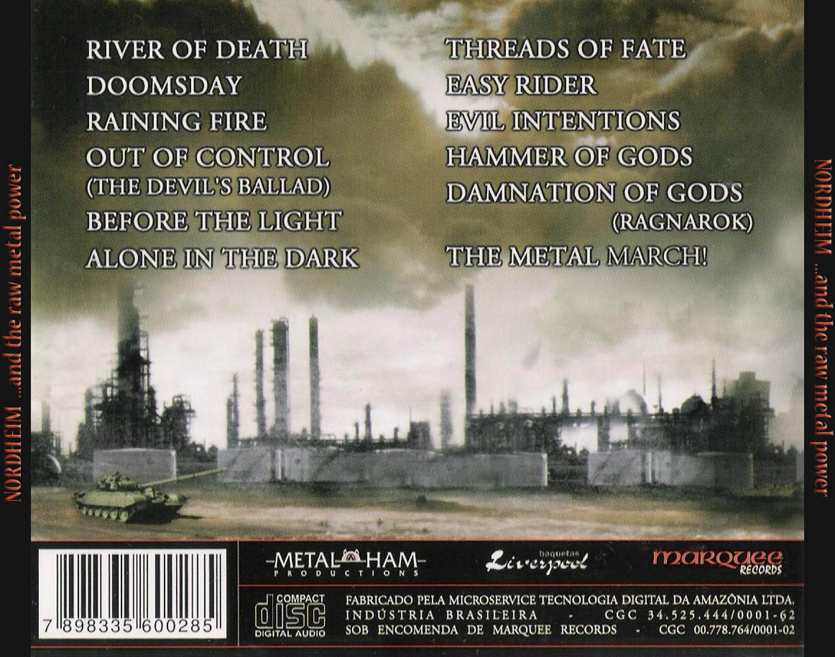 Cartula Trasera de Nordheim - And The Raw Metal Power
