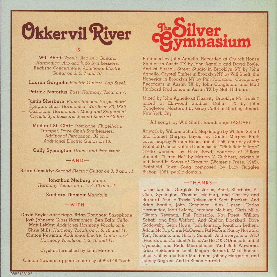 Cartula Interior Frontal de Okkervil River - The Silver Gymnasium