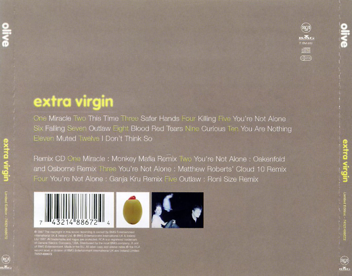 Cartula Trasera de Olive - Extra Virgin