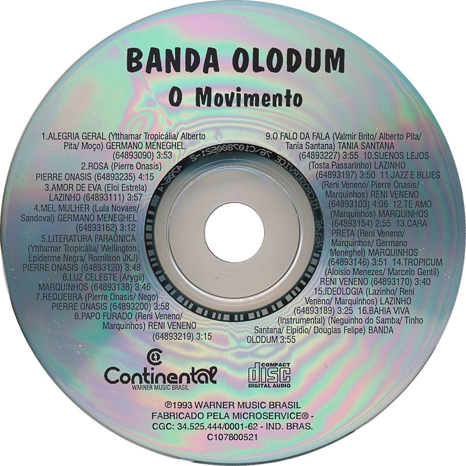 Cartula Cd de Olodum - O Movimento