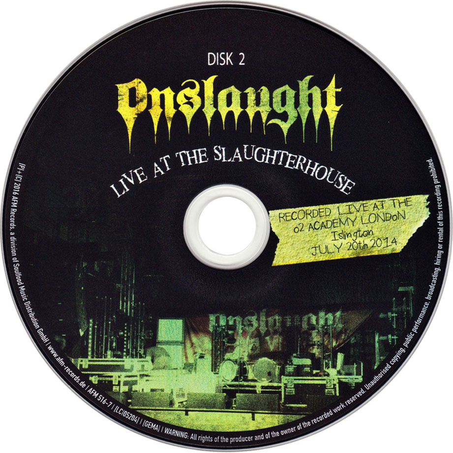 Cartula Cd de Onslaught - Live At The Slaughterhouse