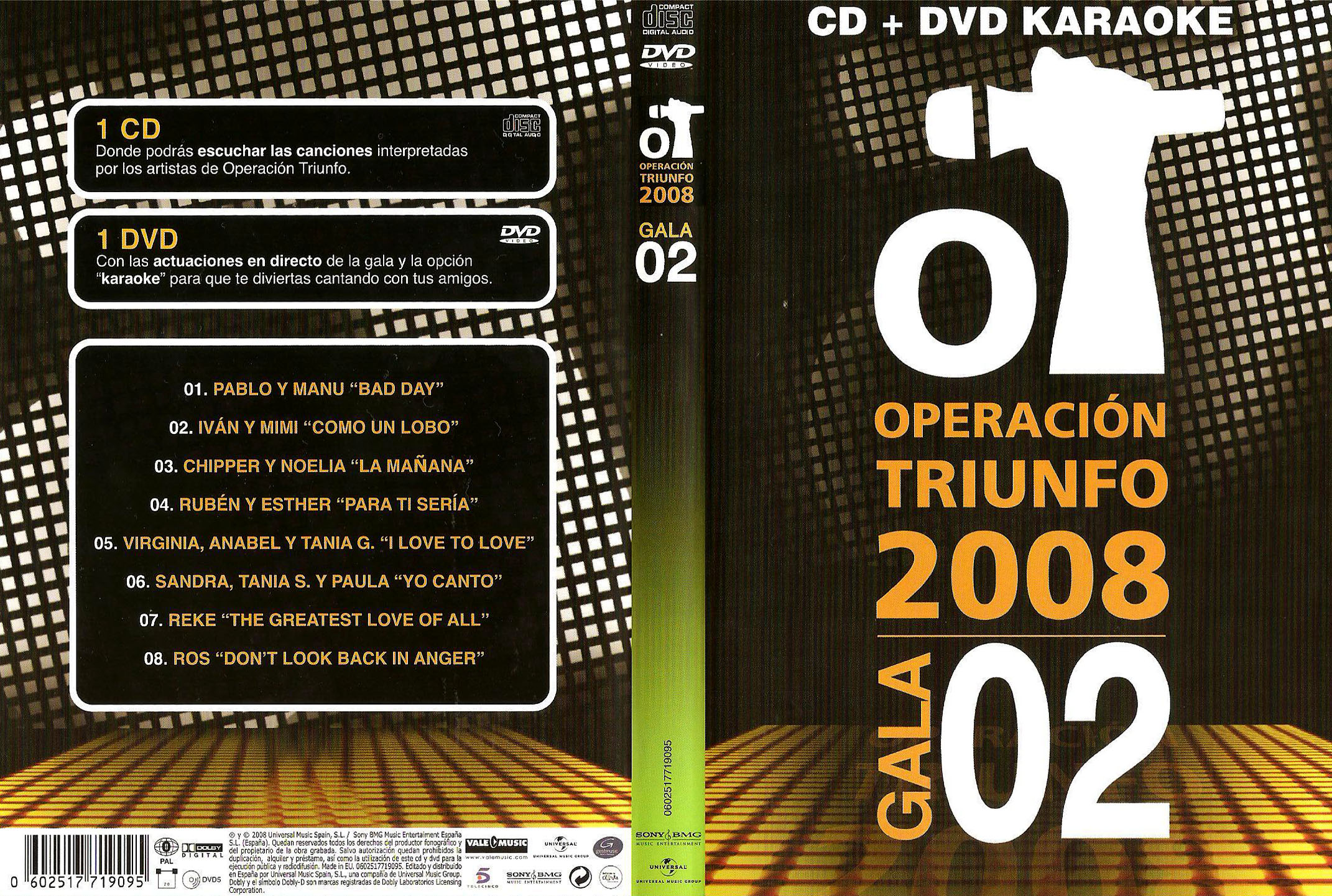 Cartula Caratula de Operacion Triunfo 2008 Gala 02