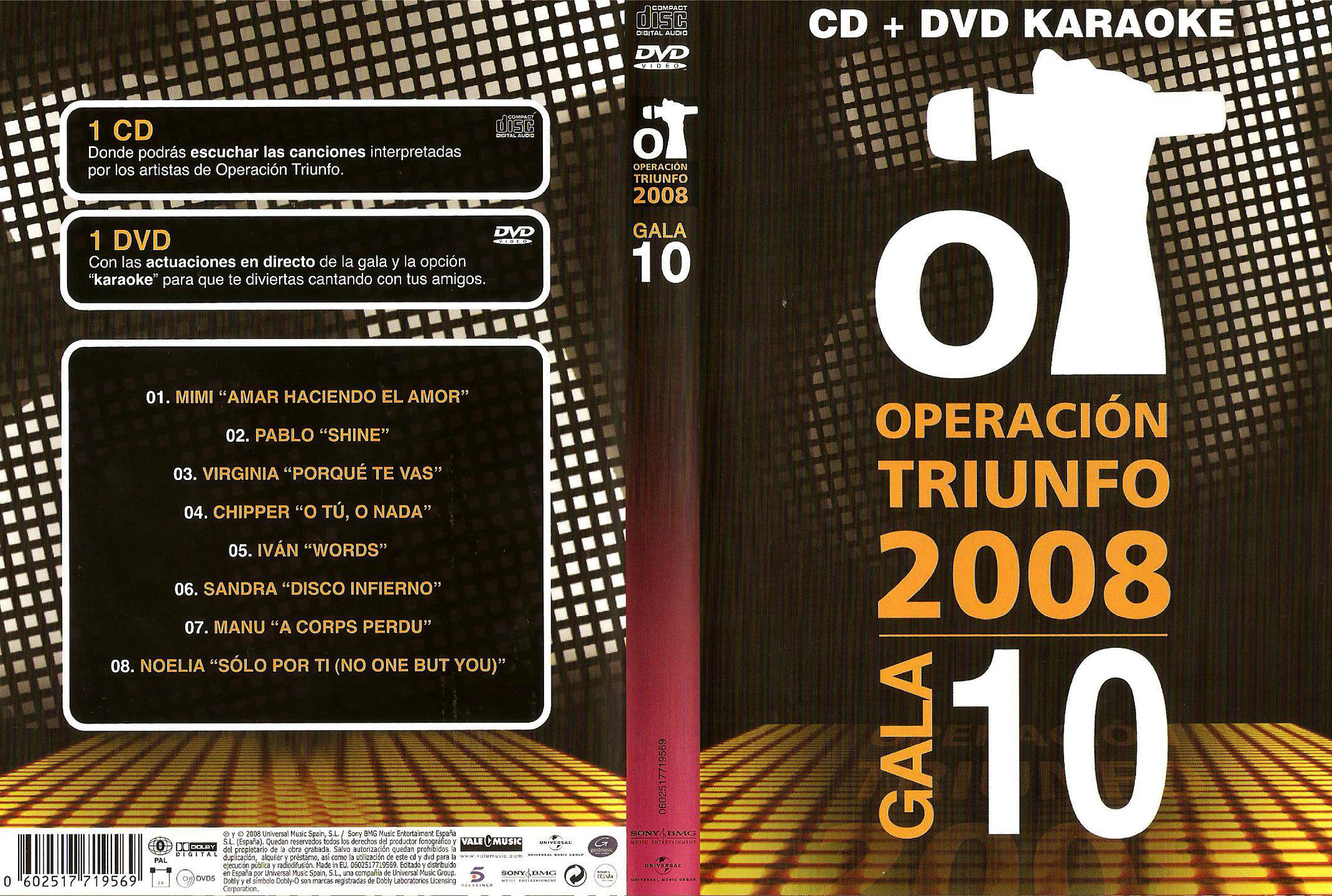Cartula Caratula de Operacion Triunfo 2008 Gala 10