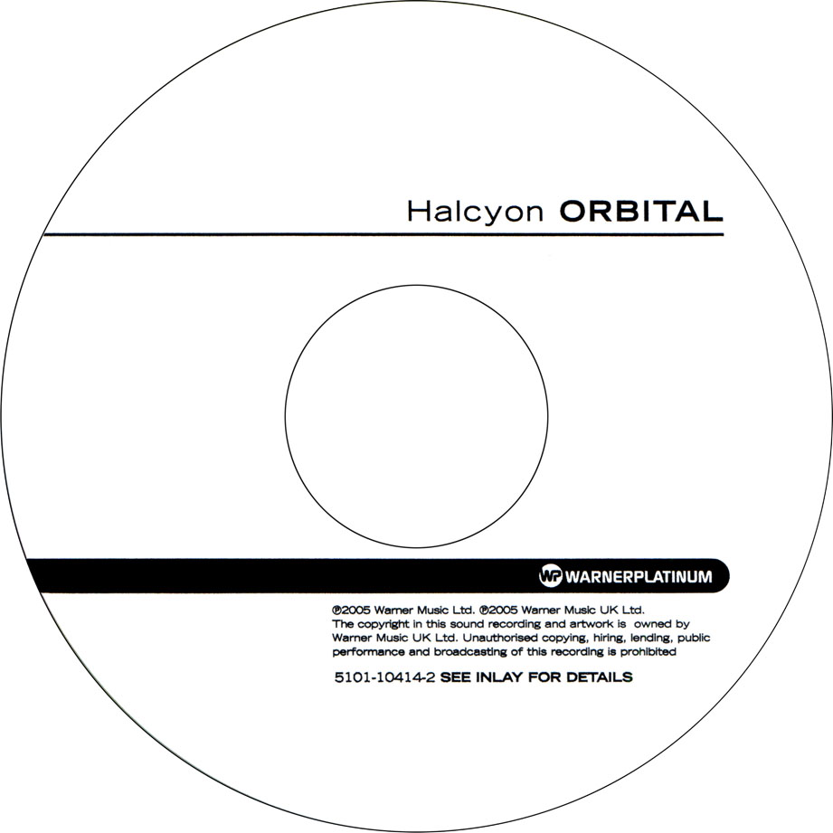 Cartula Cd de Orbital - Halcyon
