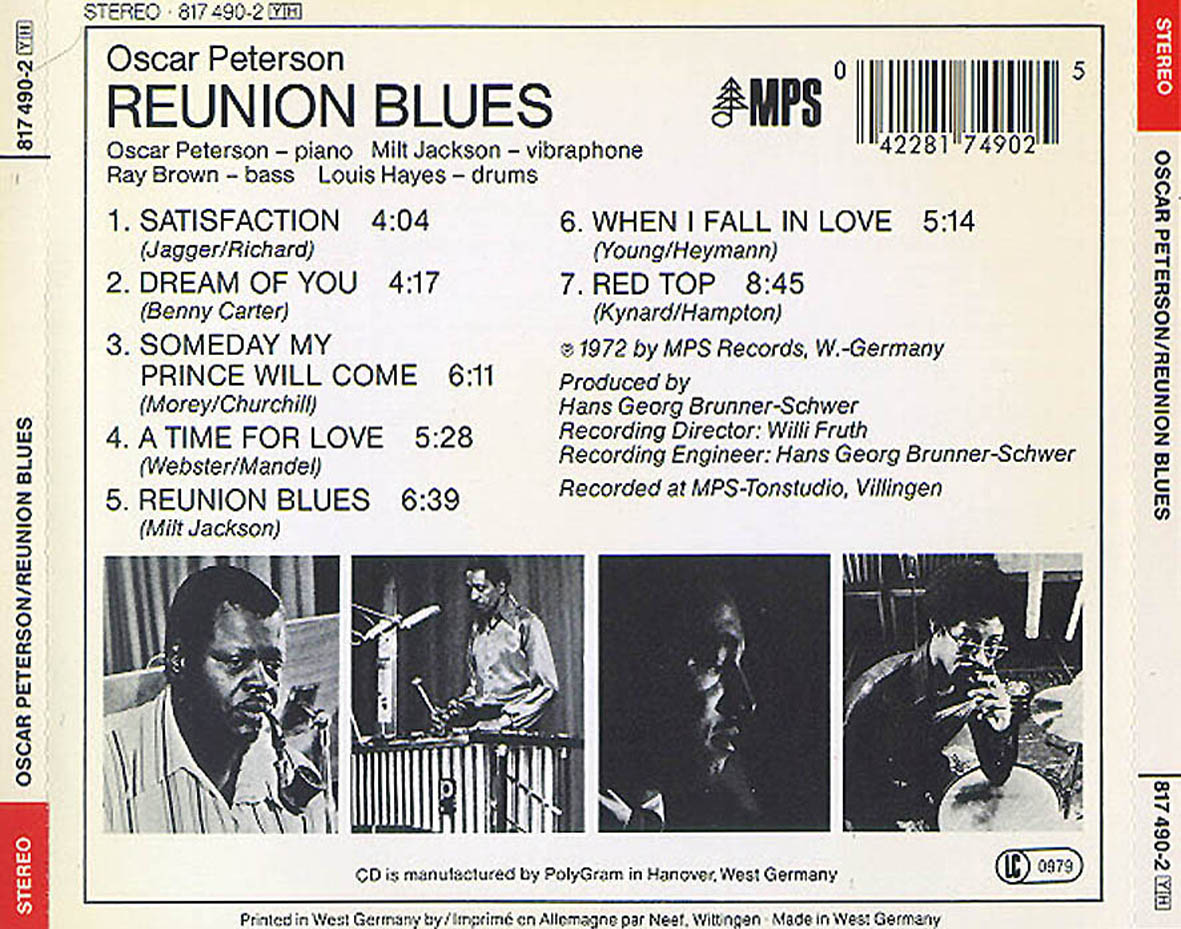 Cartula Trasera de Oscar Peterson - Reunion Blues