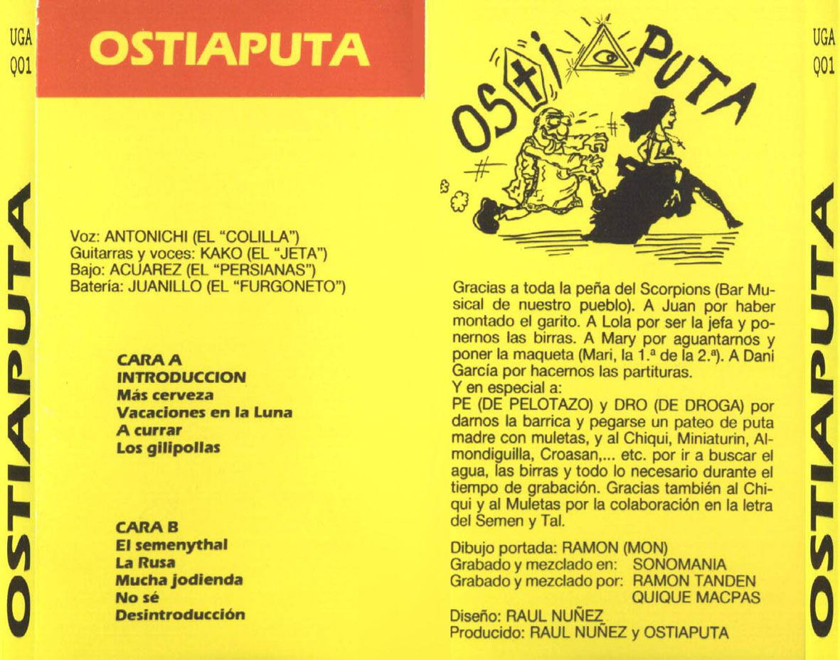 Cartula Trasera de Ostiaputa - Joder Ya!