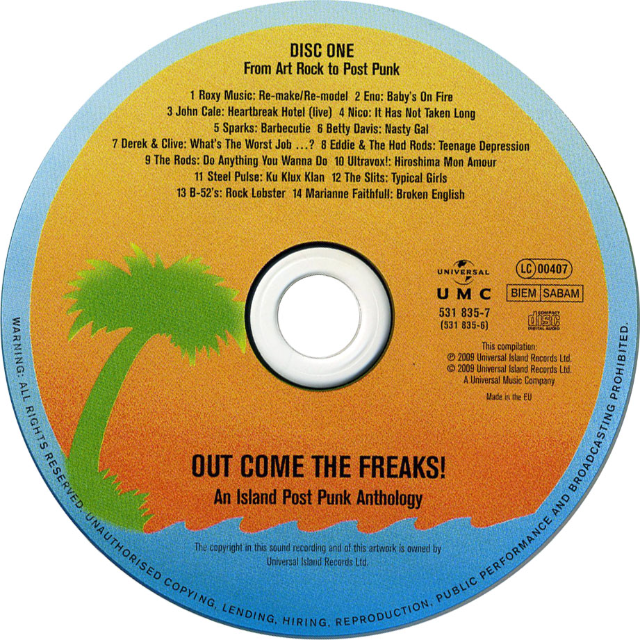 Cartula Cd1 de Out Come The Freaks! An Island Post Punk Anthology