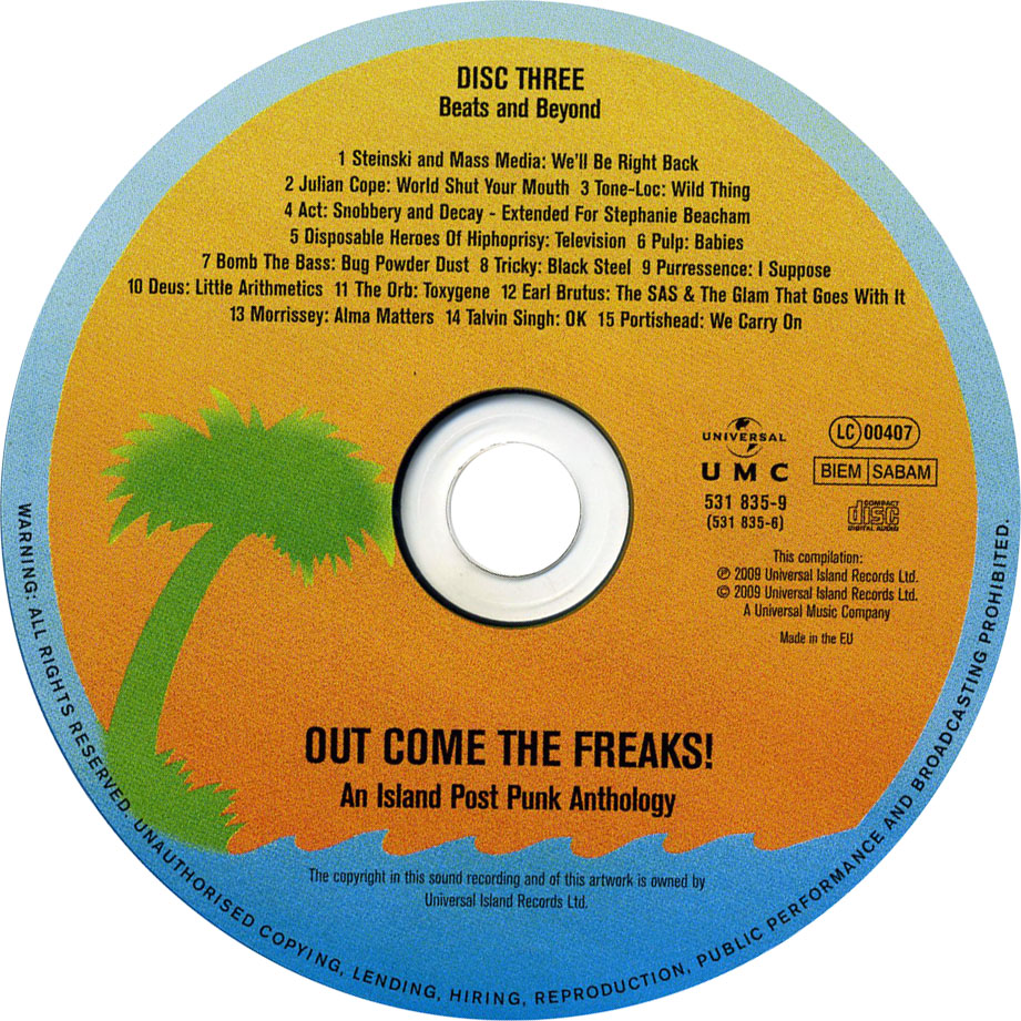 Cartula Cd3 de Out Come The Freaks! An Island Post Punk Anthology