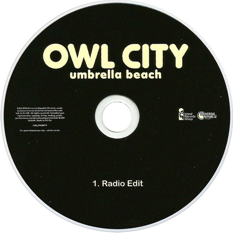 Cartula Cd de Owl City - Umbrella Beach (Cd Single)
