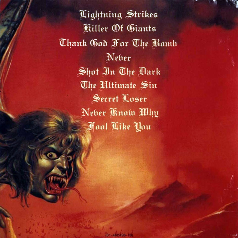 Cartula Interior Frontal de Ozzy Osbourne - The Ultimate Sin