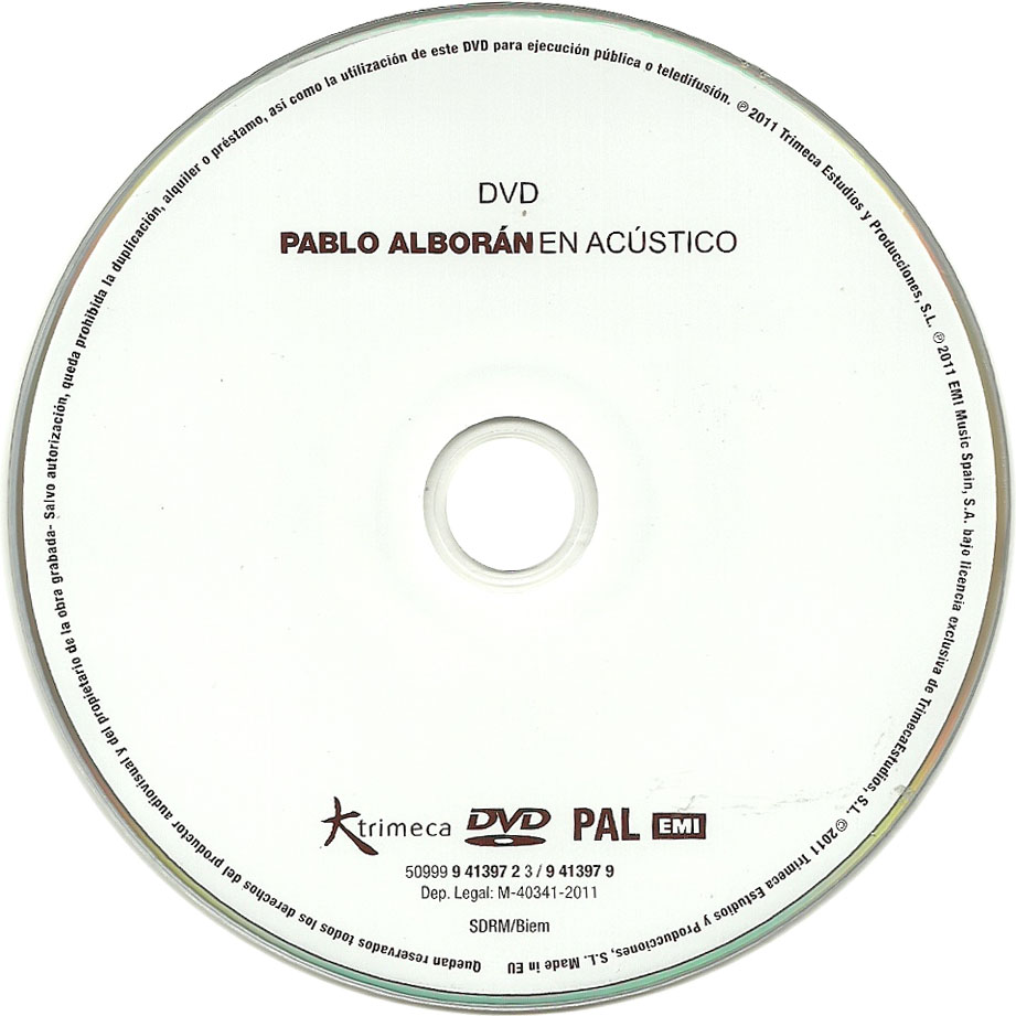 Cartula Dvd de Pablo Alboran - Pablo Alboran En Acustico (Edicion Especial)