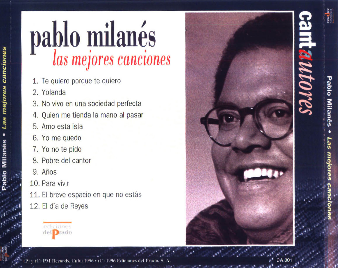 Cartula Trasera de Pablo Milanes - Las Mejores Canciones
