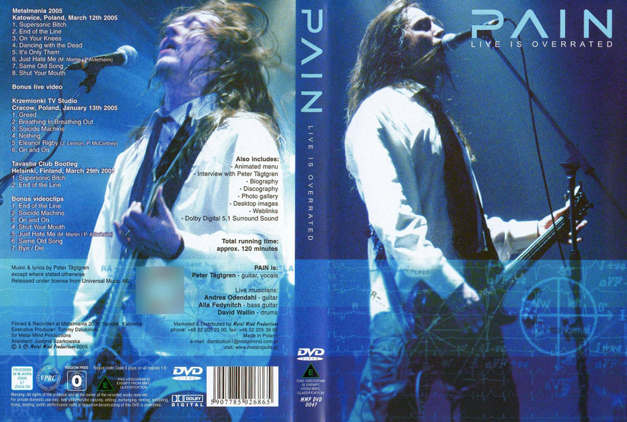 Cartula Caratula de Pain - Live Is Overrated (Dvd)