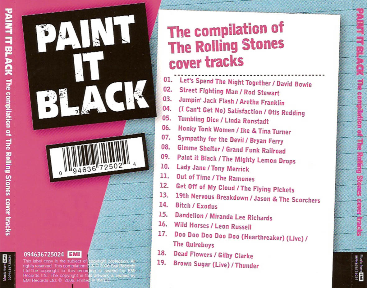 Cartula Trasera de Paint It Black (The Compilation Of The Rolling Stones Cover Tracks)