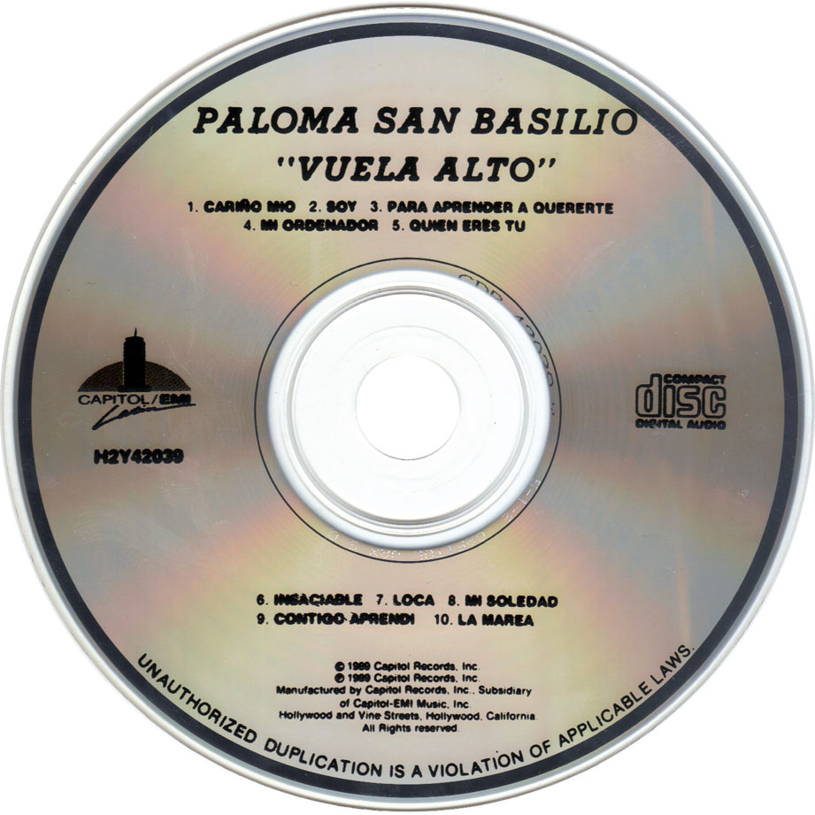 Cartula Cd de Paloma San Basilio - Vuela Alto