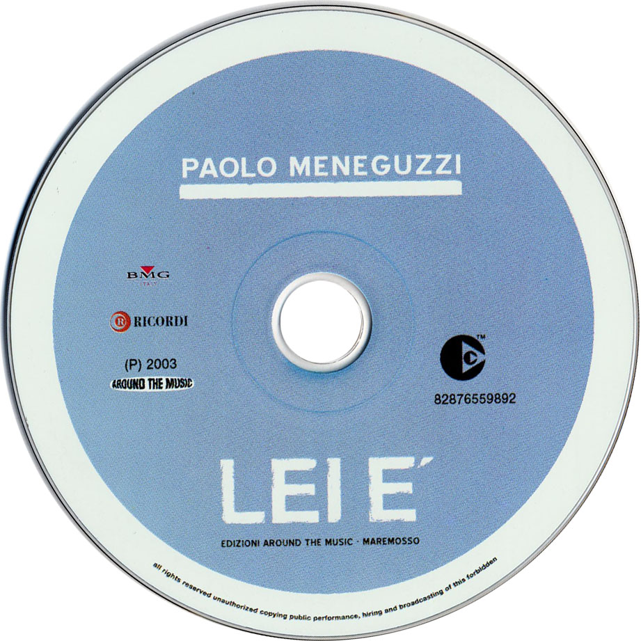 Cartula Cd de Paolo Meneguzzi - Lei E