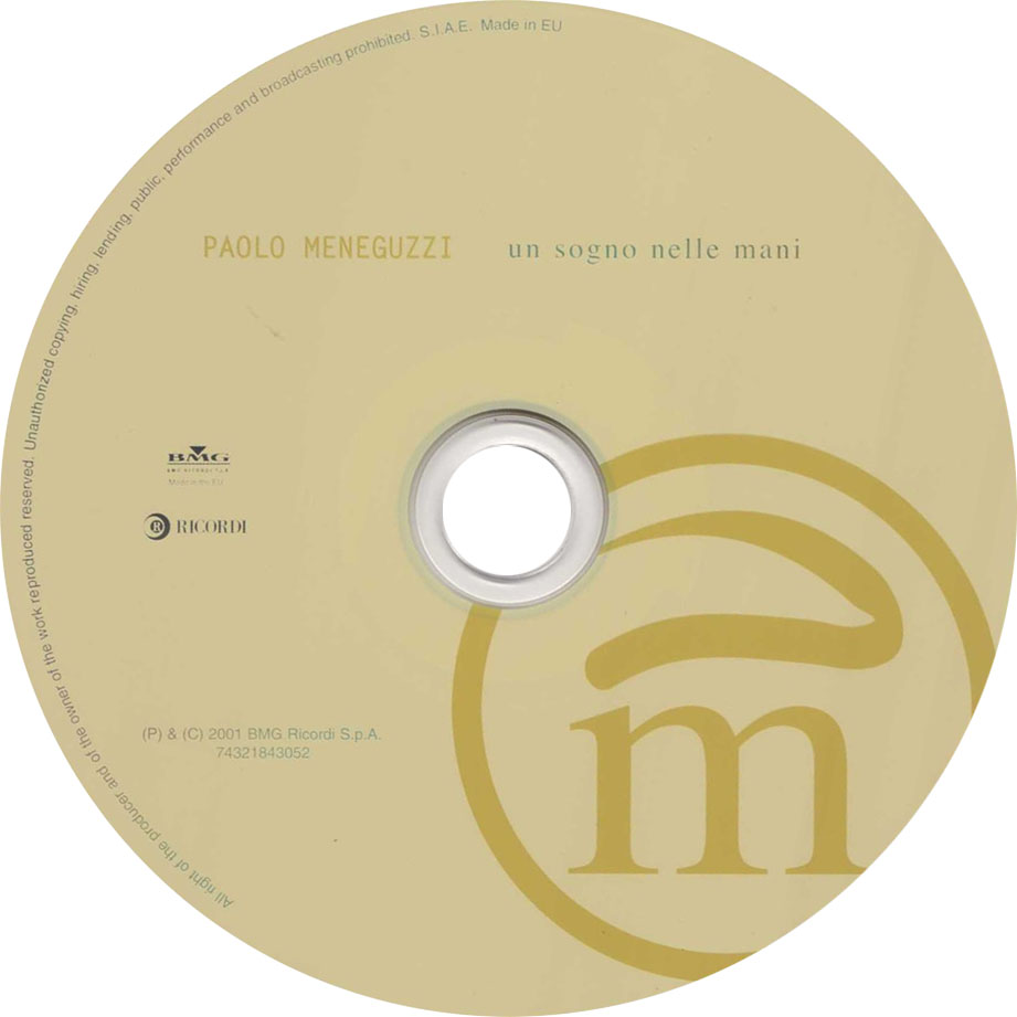 Cartula Cd de Paolo Meneguzzi - Un Sogno Nelle Mani