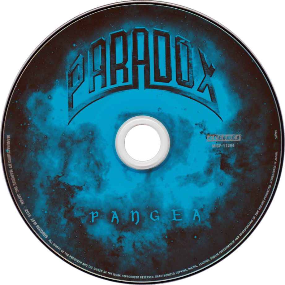 Cartula Cd de Paradox - Pangea (Japan Edition)